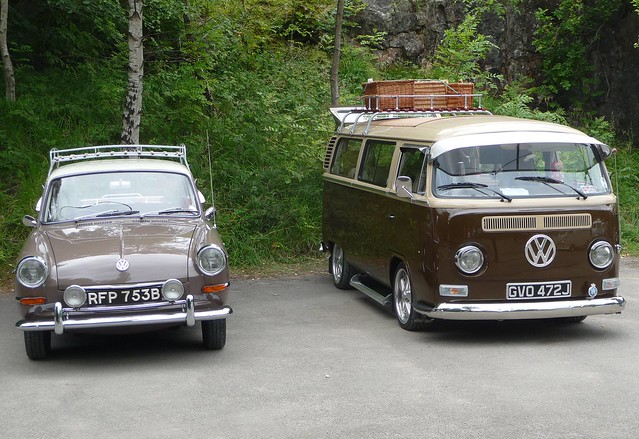 VW 1500 Notchback and Camper Crich Tramway Village Derbyshire