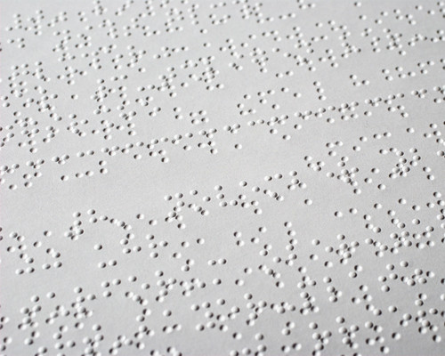 Large surface embossed with Braille dots