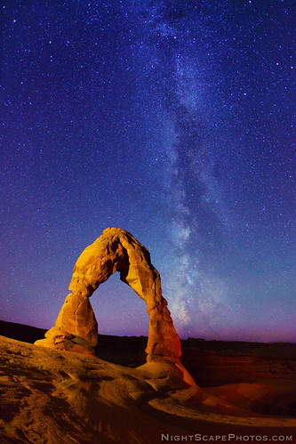 Delicate Arch and Milky Way stars
