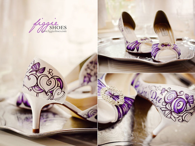 Dee A Personalized Purple Butterfly Lollipops Bridal Shoes