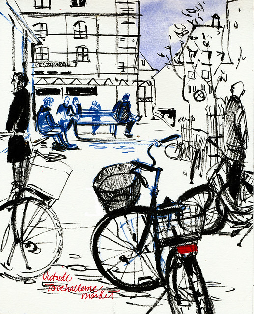 Copenhagen: bikes at market
