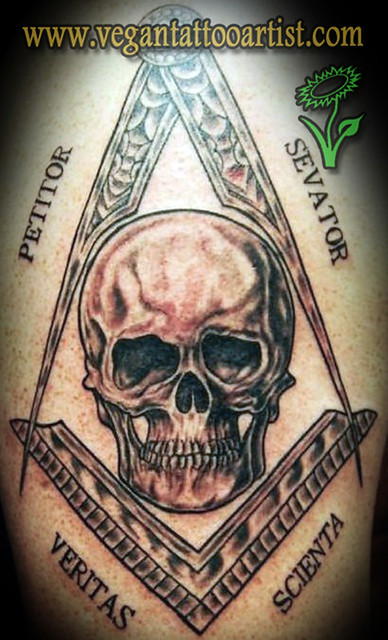 masonic skull tattoo | masonic skull tattoo | By: Vegan Tattoo Artist