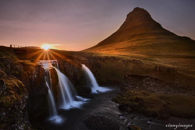 Setting sun in Iceland