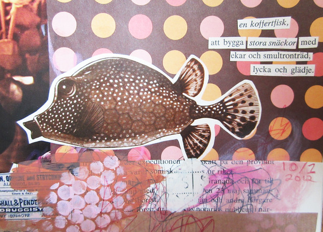 Art Journal detail: fish and poetry