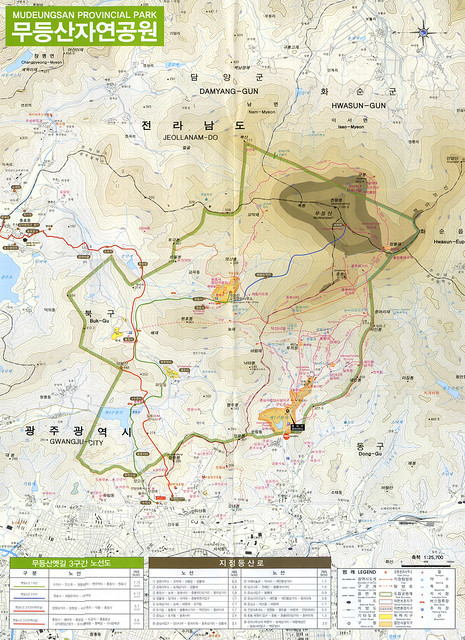 Mudeungsan Hiking Route Map