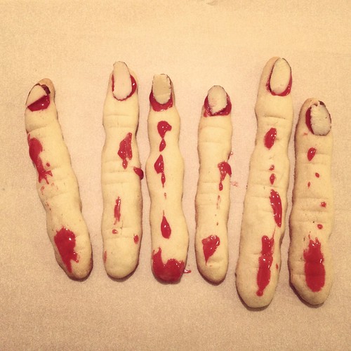 Bloody finger cookies