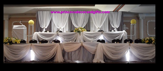 Platinum Silver White Backdrop Wedding Decor Head Tables BLING