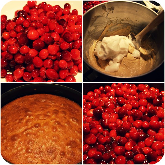 cranberry cake collage
