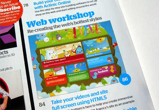 Web Designer Magazine workshop (contents page)