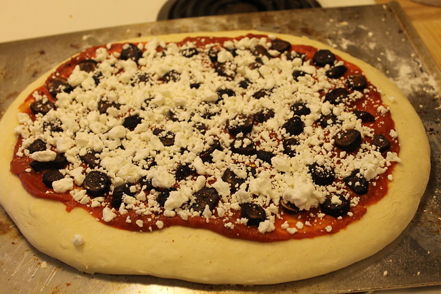 Fig and goat cheese pizza