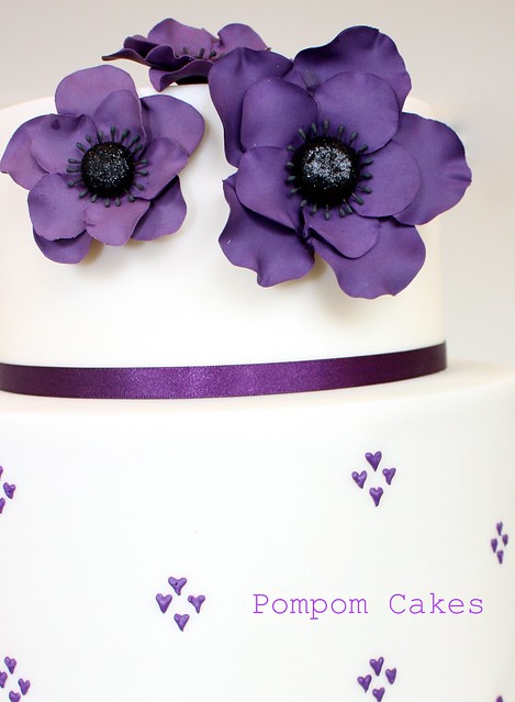 The wedding colour was purple and deep purple anemones were featured in the