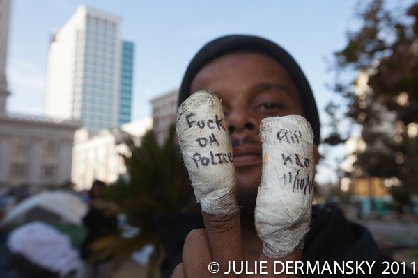 Occupy Oakland Message on Fingers | Flickr - Photo Sharing!