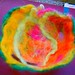 Tropical wet felted bowl