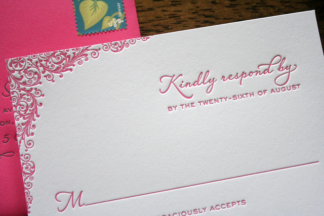 Preppy Elegant Letterpress Wedding Invitations