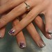 Glitter Tips with Purple Flower