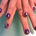 Purple Nails with Multi Color Design