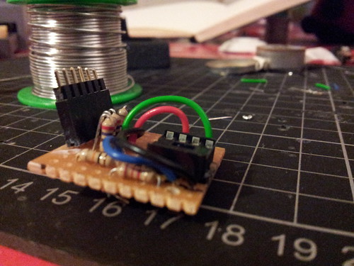 Lots of jumper wires on nightlight circuit attempt 2