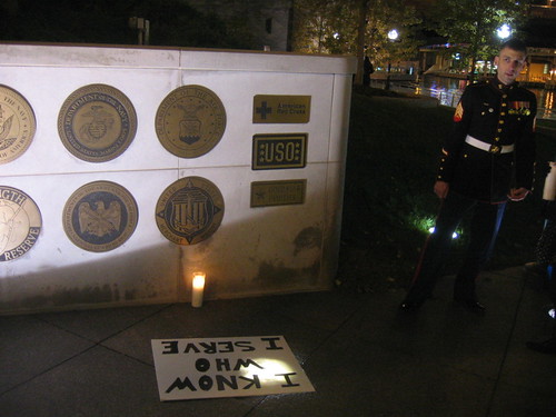 At the Vietnam Veterans Memorial, in Chicago, after the silent, candlelight march