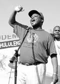 Mario Masuku of the Swaziland People's United Democratic Movement (PUDEMO) which has been under fire from the monarchy of King Mswati III. The South African government has been asked by the opposition to withhold aid. by Pan-African News Wire File Photos