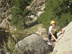 Erin Climbing on Dome Rock