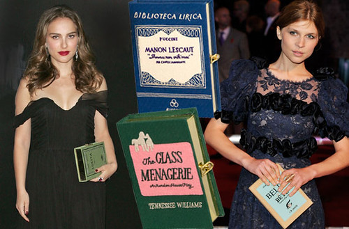 Olympia Le-Tan book clutches on the red carpet - carried by Natalie Portman and Clémence Poésy