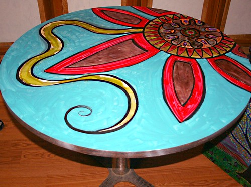 42" Round Dining Table by Rick Cheadle Art and Designs