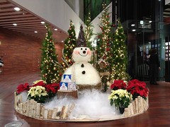 Snowman on Christmas ornament