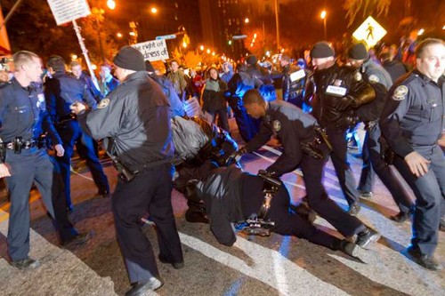 Atlanta riot cops attacked the Occupy movement and arrested people for refusing to leave the banned area. Hundreds have been arrested in anti-capitalist protests around the United States. by Pan-African News Wire File Photos