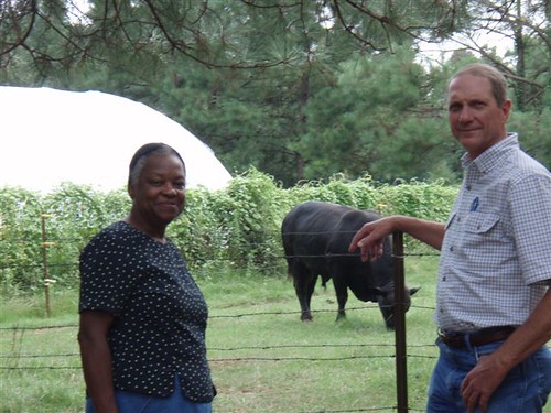 Mary McGee (left) and NRCS Soil Conservationist Murray Fulton have worked together to ensure McGee’s farm is more productive and environmentally friendly. 