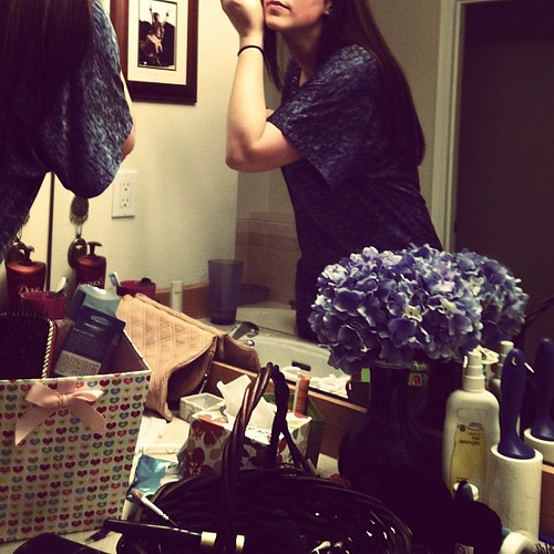 I love kid perspective pics...maile's view of me getting ready for a #GNO