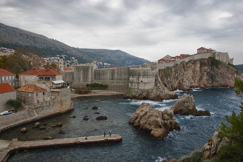 Dubrovnik City Wall viewed from Fort Lovrijenac