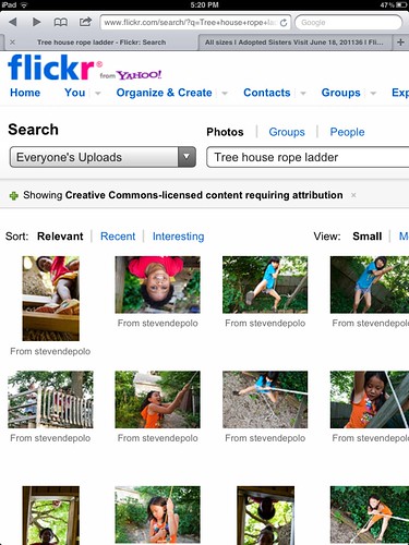 Flickr Creative Commons Image Search on iPad