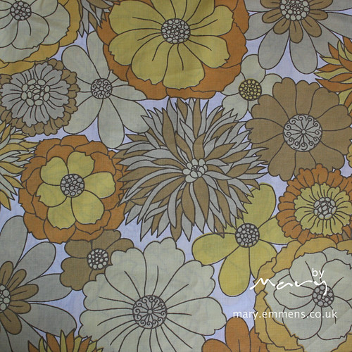 Yellow floral vintage sheet