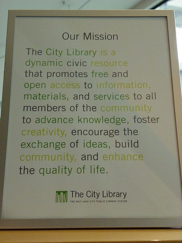 Library mission - Salt Lake City Public Library, Main Library, Utah