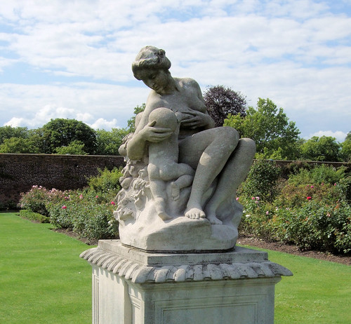 Abundance Statue In The Rose Garden, Hampton Court Palace - London.