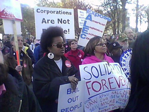 Labor activists marched in solidarity with Occupy Detroit on November 6, 2011. The demonstration attracted over 700 people from unions and the community. (Photo: Abayomi Azikiwe) by Pan-African News Wire File Photos