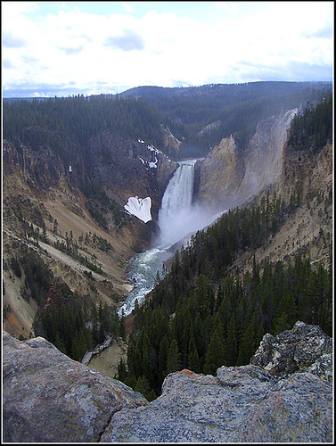 The Yellowstone Canyon.  View on black.