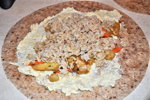 vegetable rice pork wraps