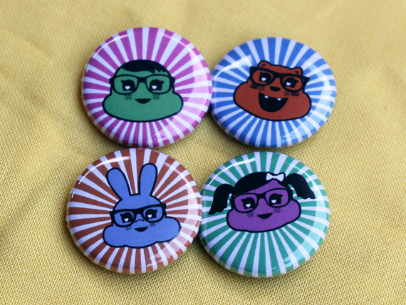 Happy Glasses Friends - Button badge set