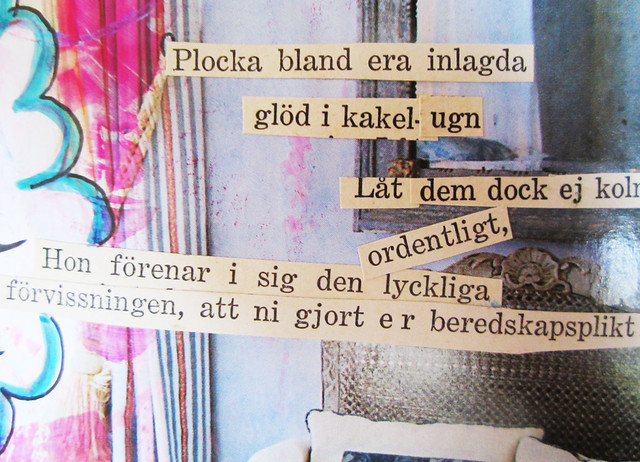 Cut out poetry from vintage book