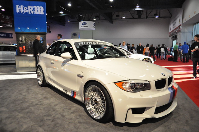 2012 White BMW 135i on 19in BBS Super RS's at the HR Booth sponsored by