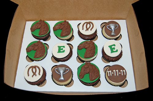 horse race themed cupcakes for a retirement party