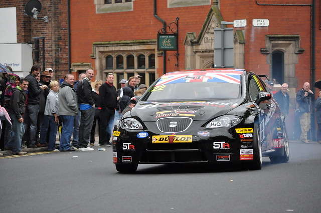 Tom Boardman's Special Tuning Racing SEAT Leon on the streets of Ormskirk
