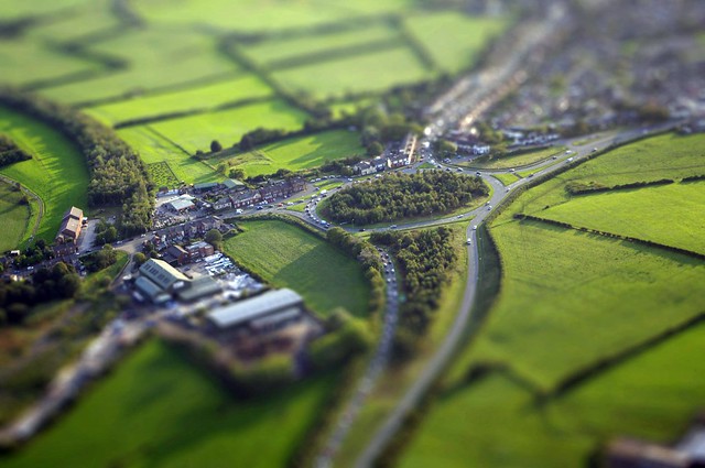 Chequerbent Roundabout, Westhoughton, Bolton - Tiltshift