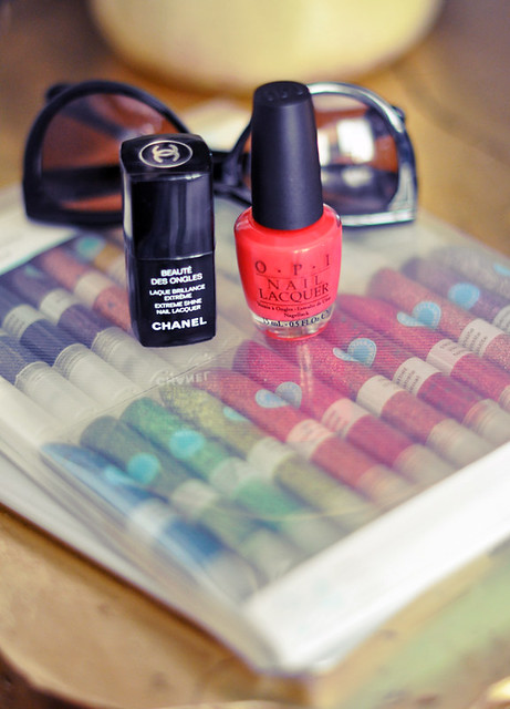 OPI nail polish-Chanel nails laque brilliance-martha stewart glitter glue
