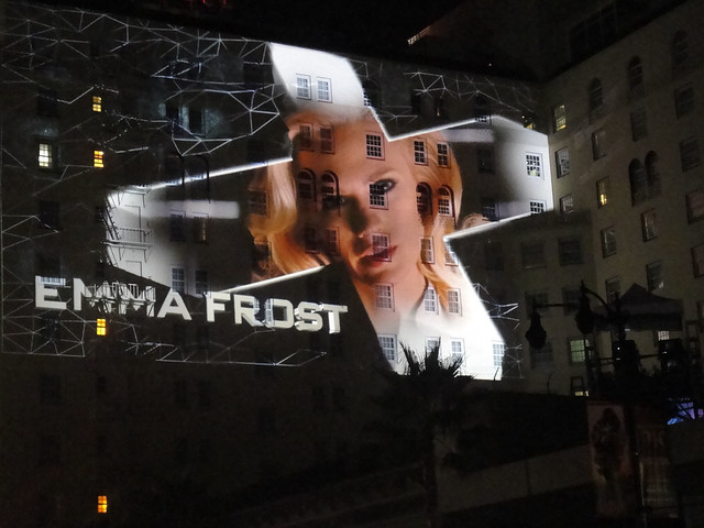 XMen First Class Video Wall Emma Frost the Roosevelt Hotel Hollywood