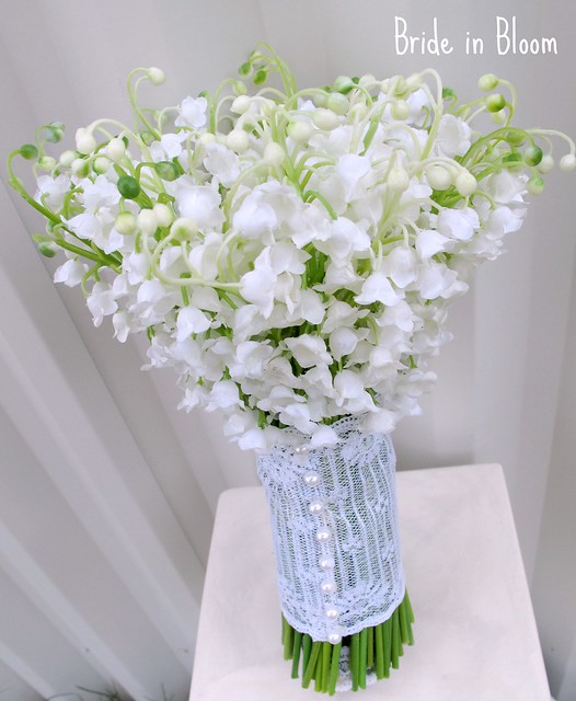 lily of the valley lace bridal bouquet