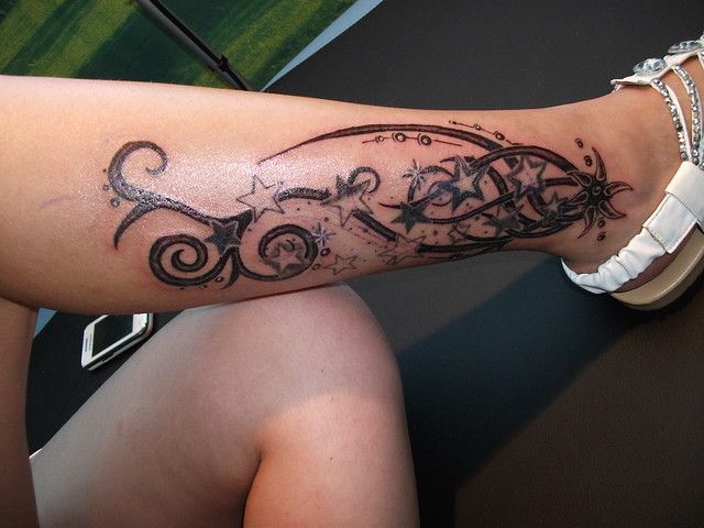 Stars and sleeve tattoo by Cristian Zahari