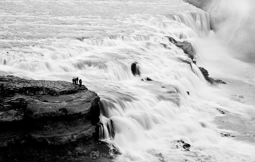 Gullfoss waterfall (B&W)