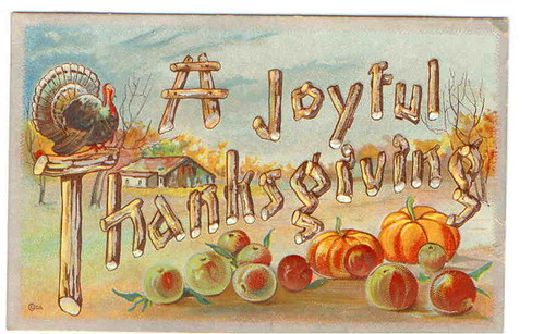 Vintage Thanksgiving Postcard by bulldoggrrl